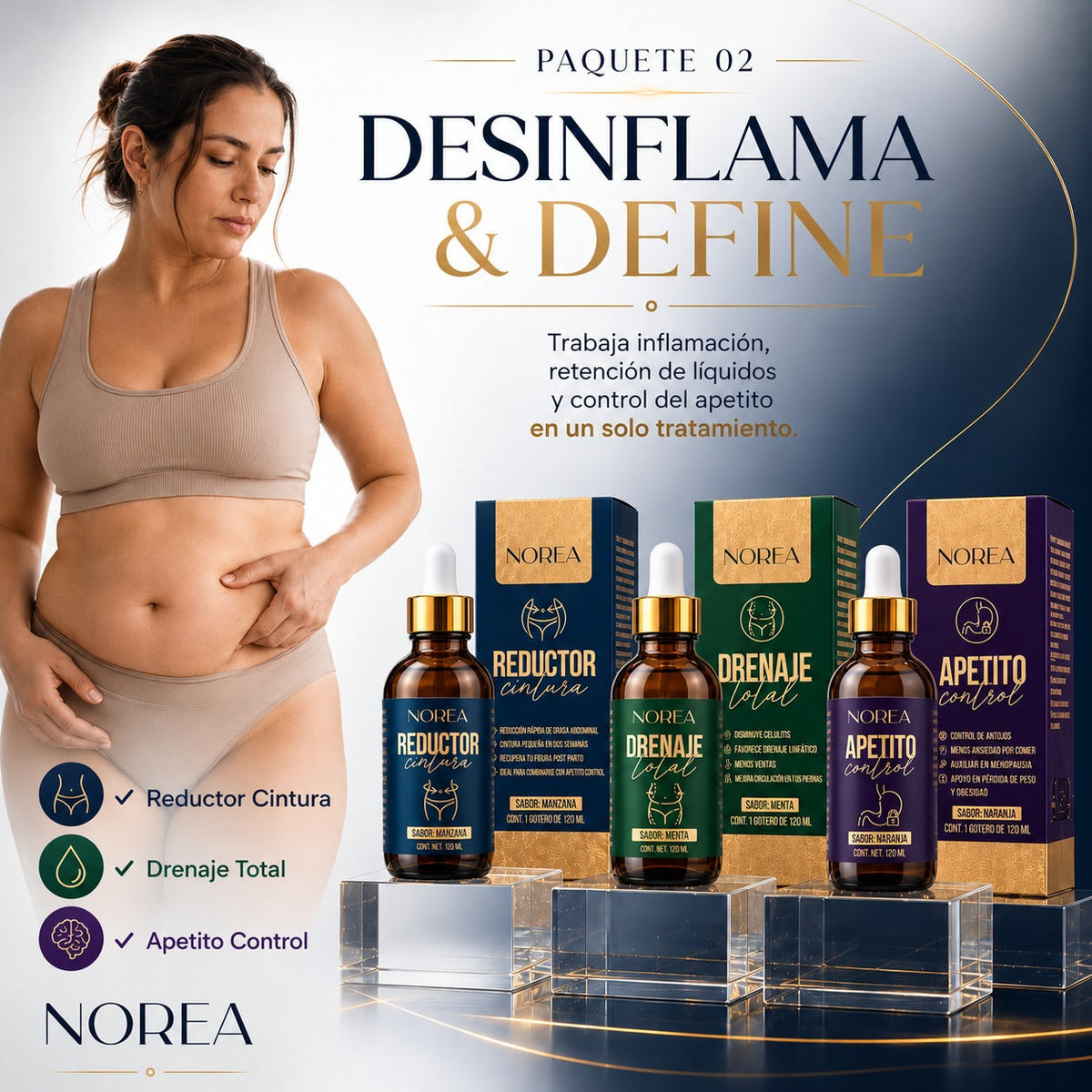 Paquete 02 Desinflama & Define NOREA